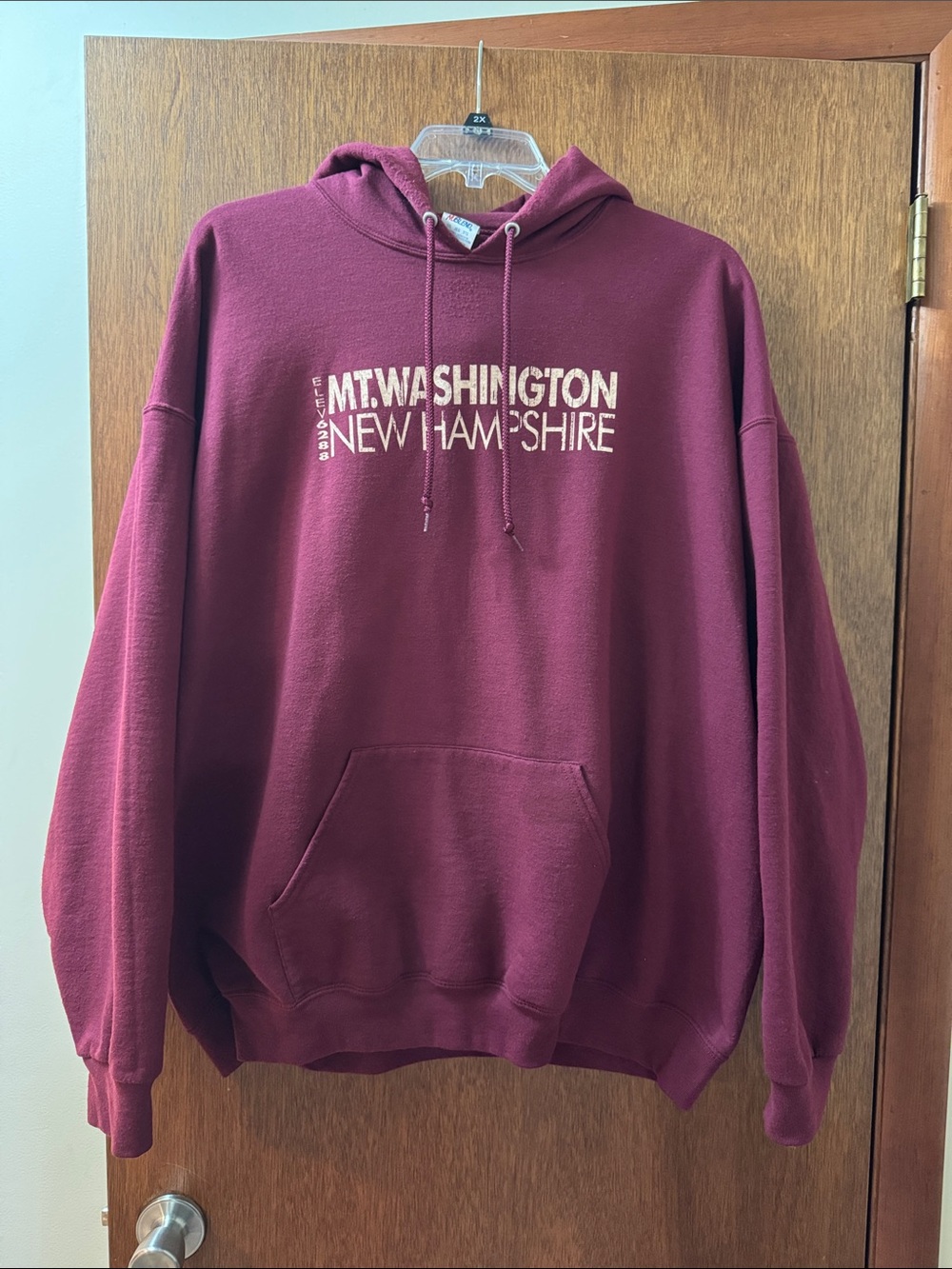 Maroon Mt. Washington New Hampshire Pullover Hoodie size 3Xl Unisex